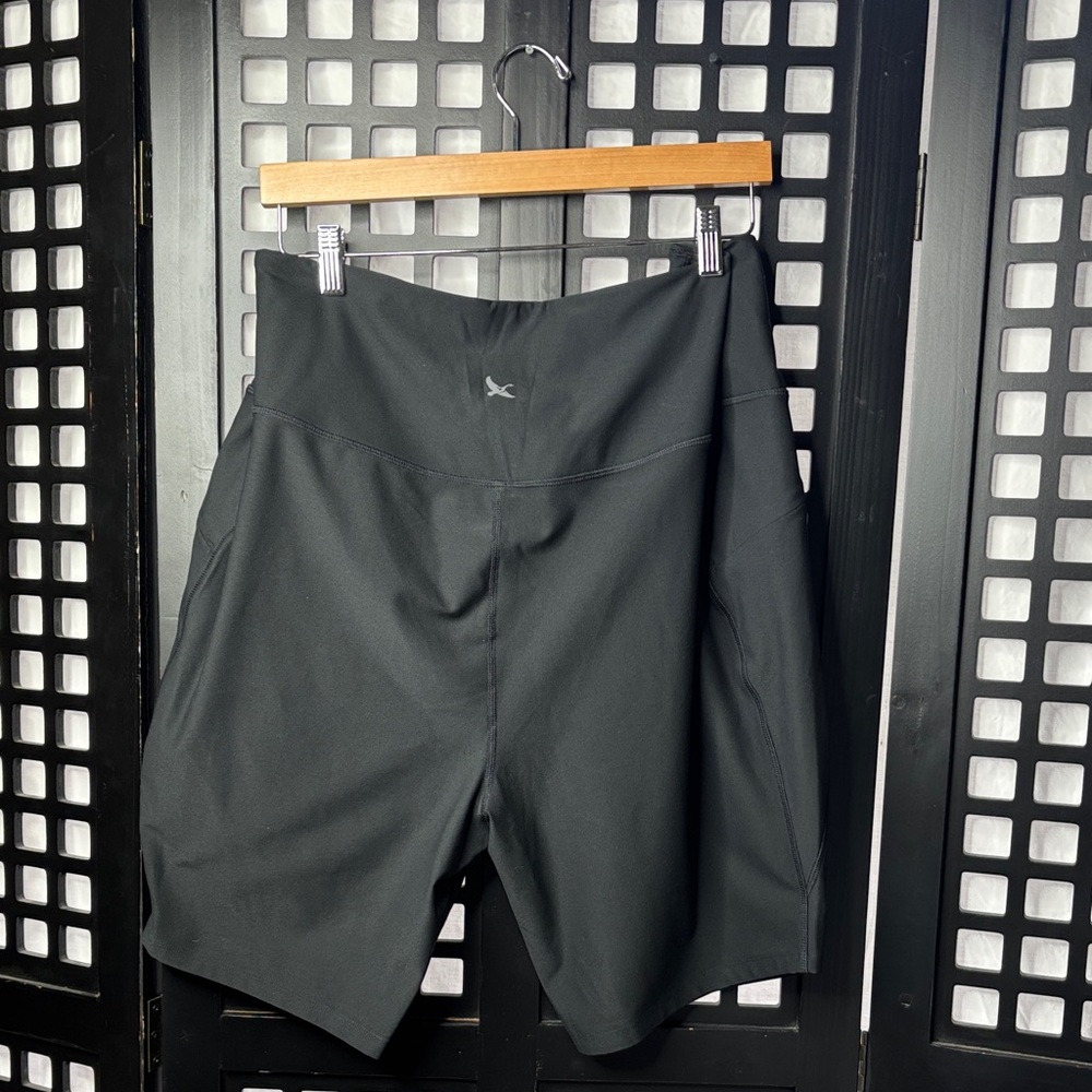 🖤 Eddie Bauer 3X High Waisted Workout Shorts Black Stretch Spandex Women's 🖤 - Picture 6 of 13